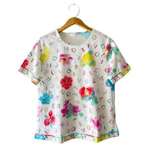 Vintage Leonard Paris iconic floral designer sport tee 42